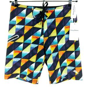 NWT $100 Tommy Bahama Multicolor Abstract Geometric 9" Board Shorts Mens 29